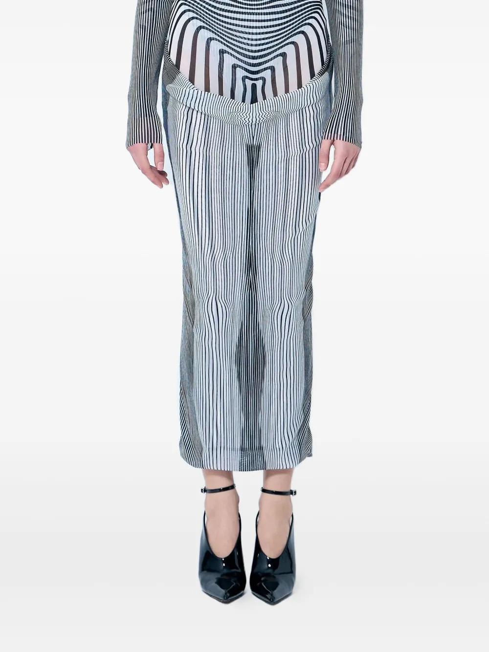 Jean Paul Gaultier The Draped Body Morphing Maxi Skirt In White