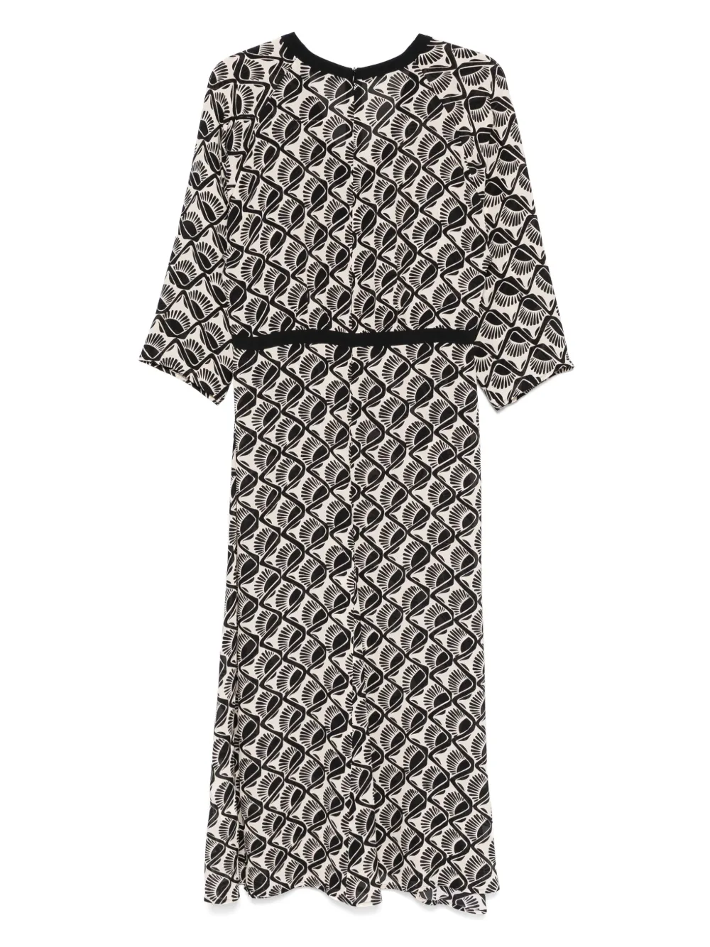 Seventy printed midi dress - Zwart