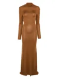 Aya Muse longsleeved open-back maxi dress - Brown