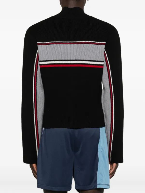 Martine Rose Ribbed Panelled zip-up Jacket | Black | FARFETCH