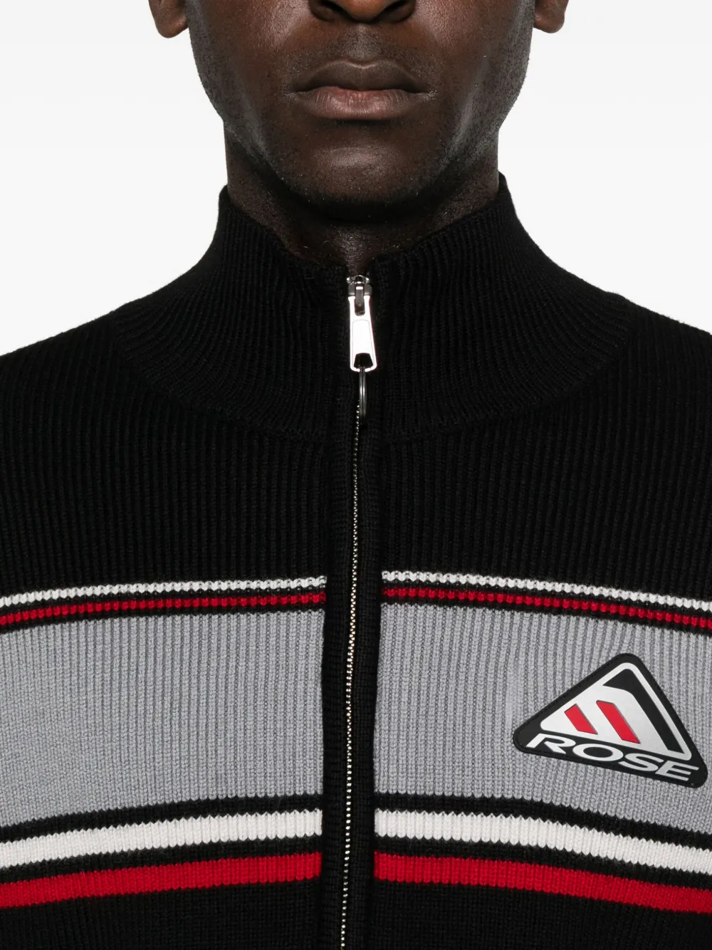Martine Rose Ribbed Panelled zip-up Jacket | Black | FARFETCH