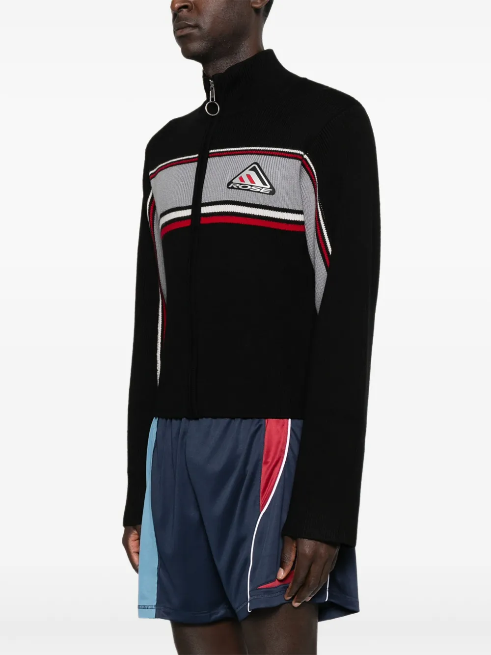 Martine Rose Ribbed Panelled zip-up Jacket | Black | FARFETCH