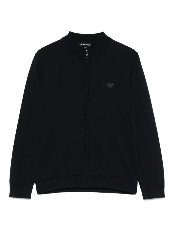 Emporio Armani Kids logo-patch Cardigan | Blue | FARFETCH