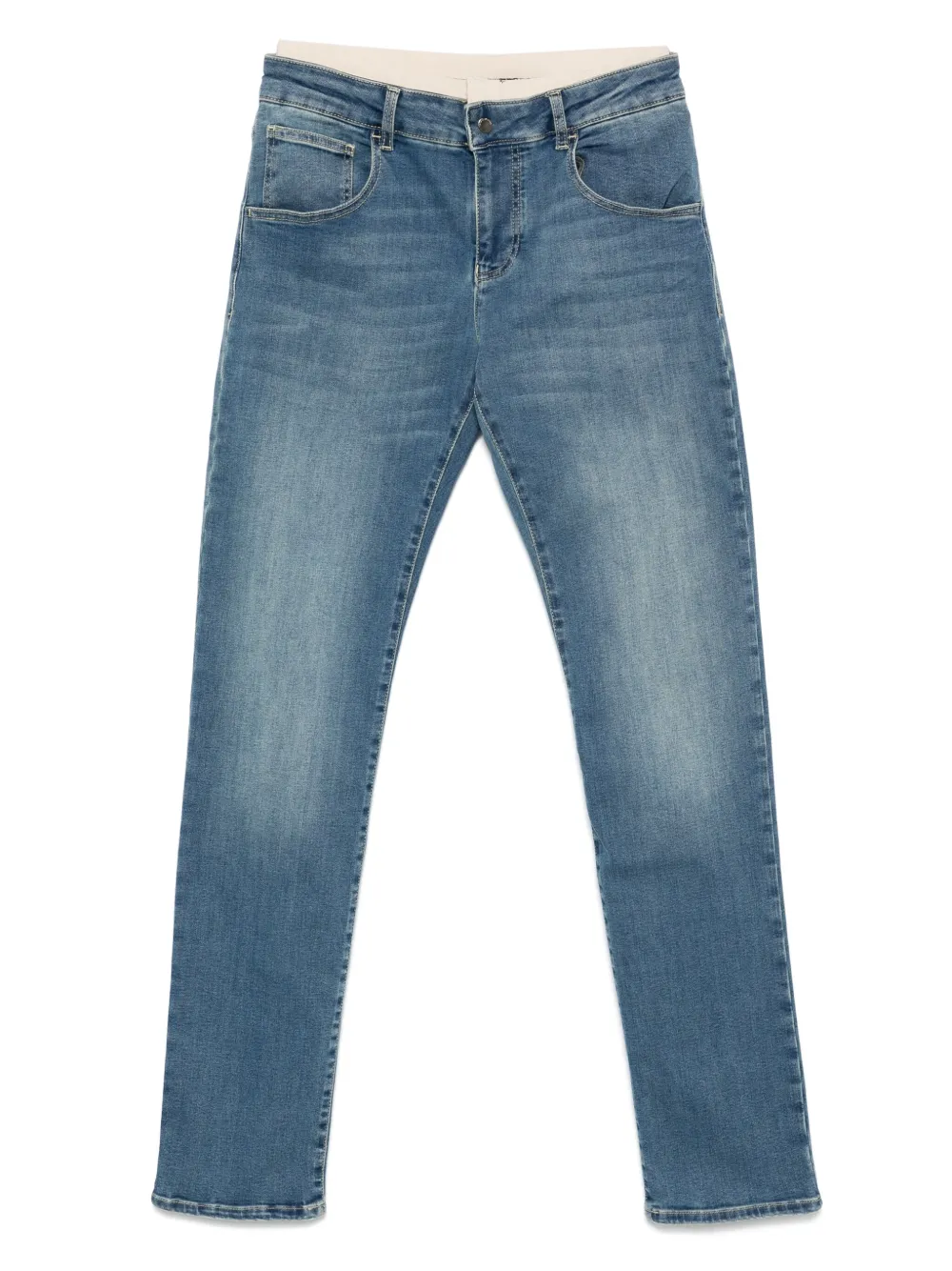 Emporio Ar i Kids Jeans met logoband Blauw