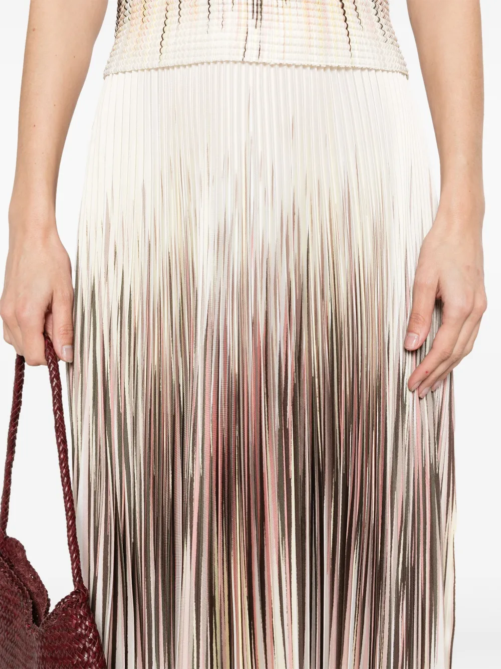 Shop Herno Plissé-effect Midi Skirt In Neutrals