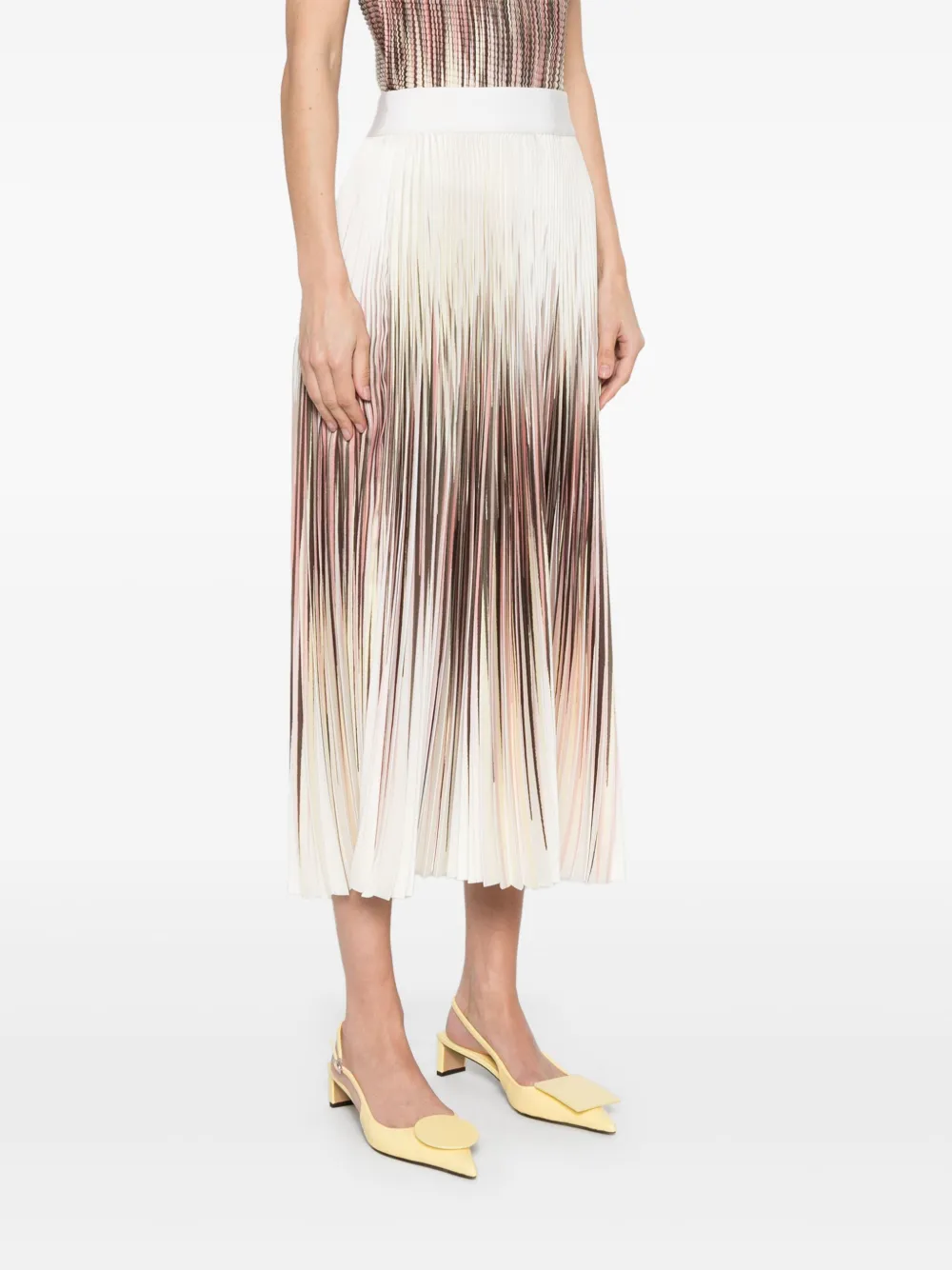 HERNO PLISSÉ-EFFECT MIDI SKIRT