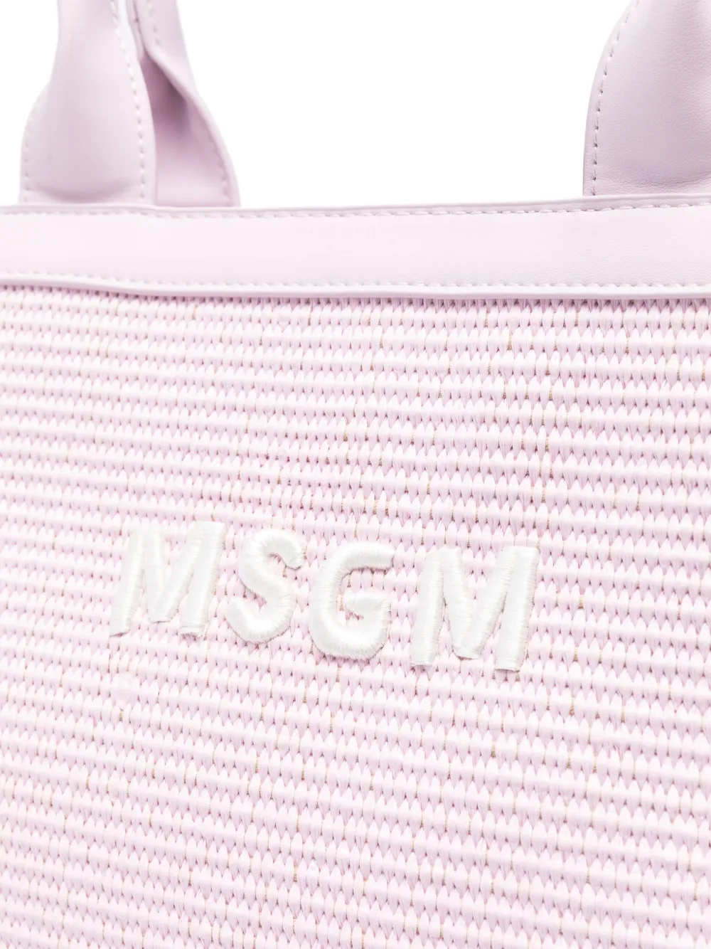 MSGM Kids Shopper met geborduurd logo Roze