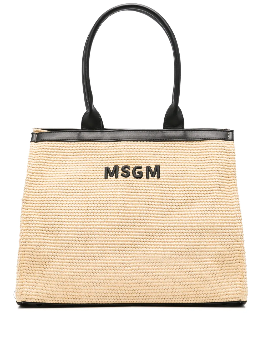 MSGM Kids Shopper met geborduurd logo Beige