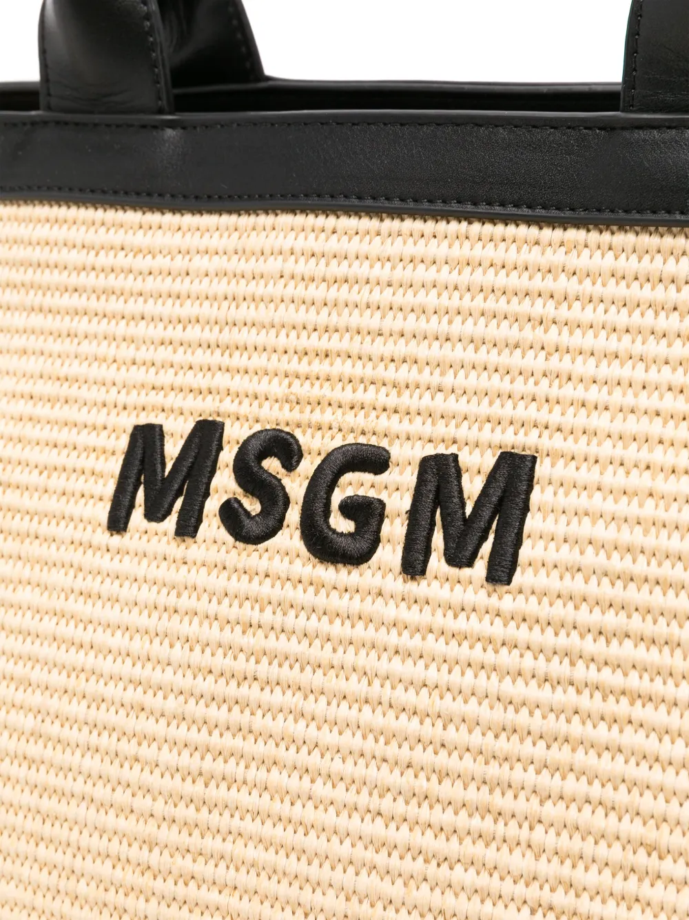 MSGM Kids Shopper met geborduurd logo Beige
