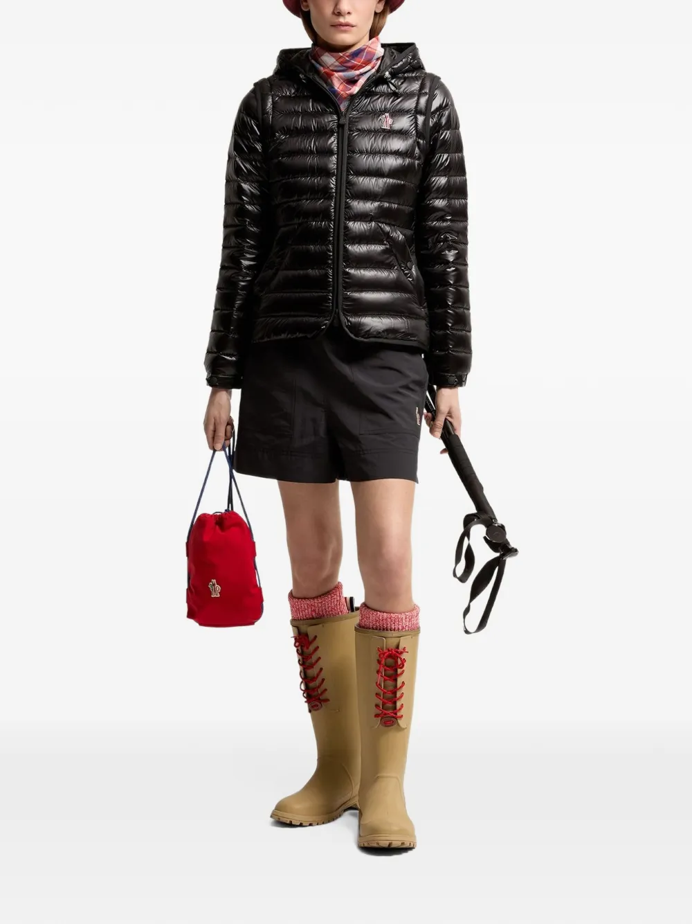 Moncler Grenoble Karura gewatteerd jack met capuchon Zwart