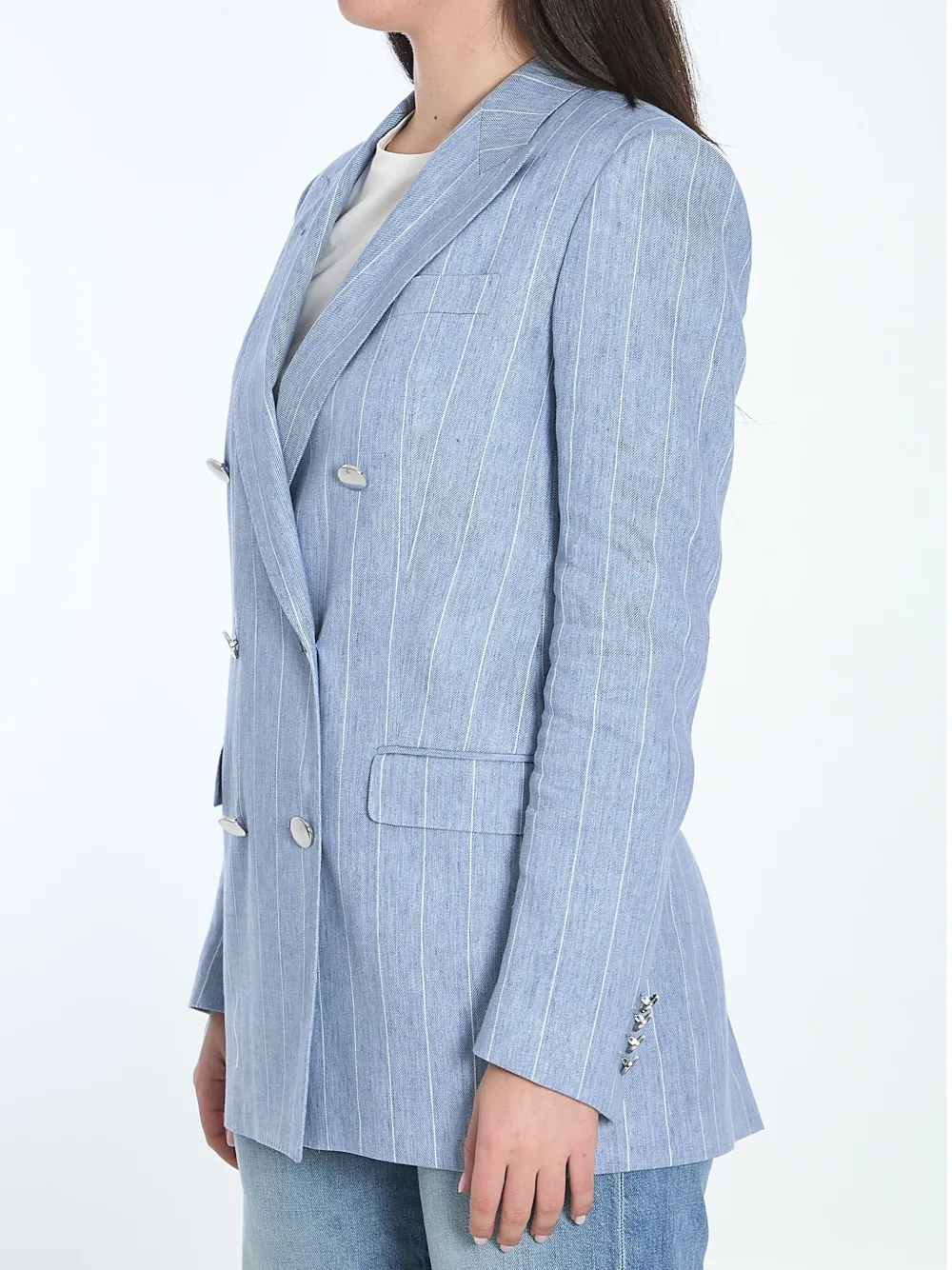 Tagliatore Blazer met krijtstreep - Blauw