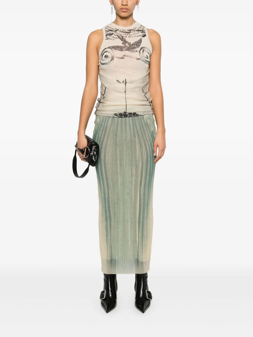 Jean Paul Gaultier printed tank top - Beige