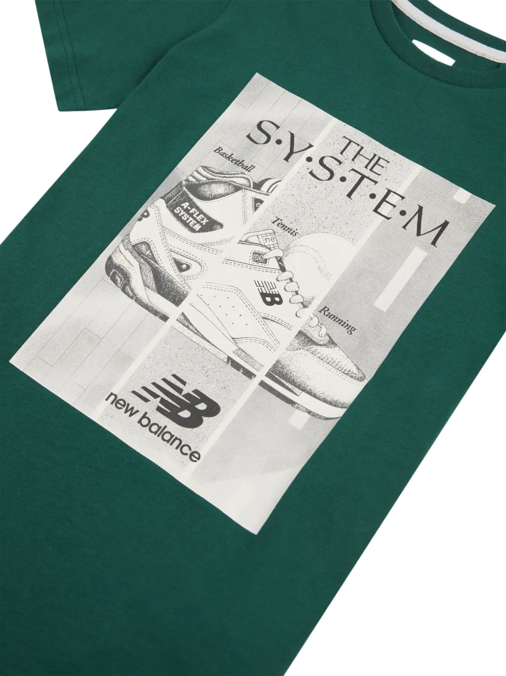 New Balance Kids The System' T-shirt met grafische print Groen