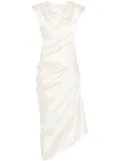 Alexander McQueen asymmetric midi dress - Neutrals