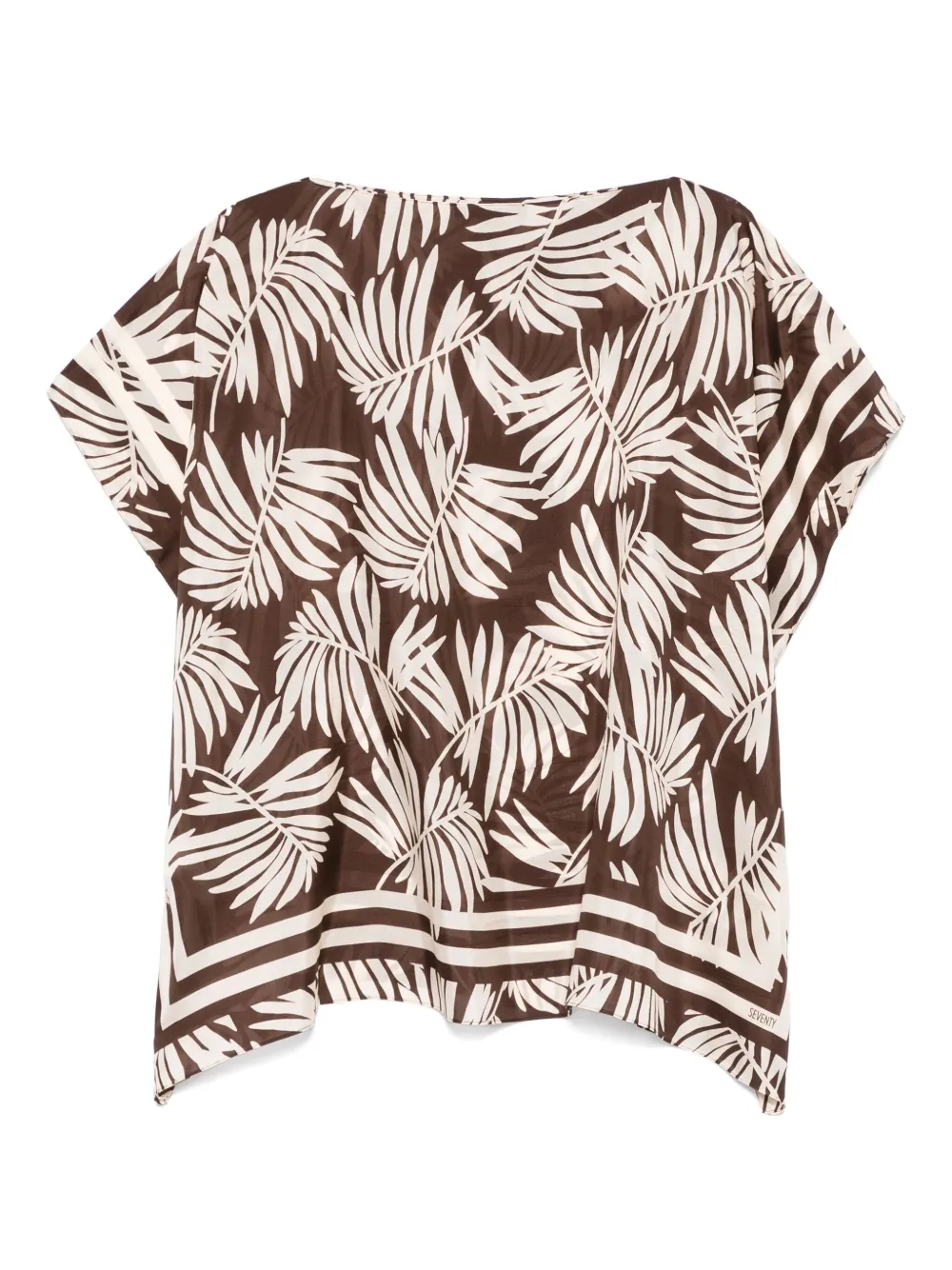 Seventy leaves-print blouse - Bruin