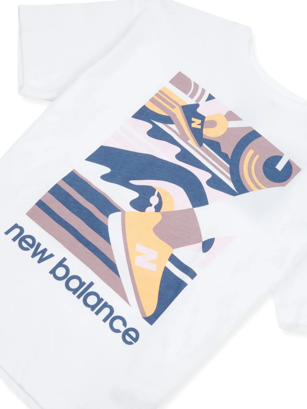 New Balance Kids Katoenen T-shirt met grafische logoprint Wit