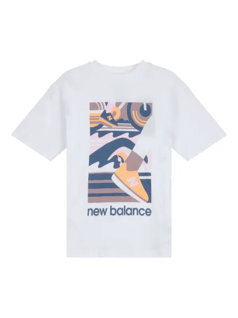 New Balance Kids camiseta de algodón con logo gráfico estampado