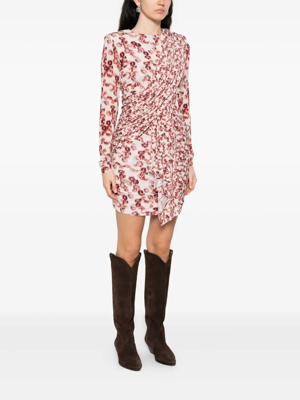 ISABEL MARANT Georgia printed mini dress Roze