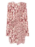 ISABEL MARANT draped print mini dress - Pink