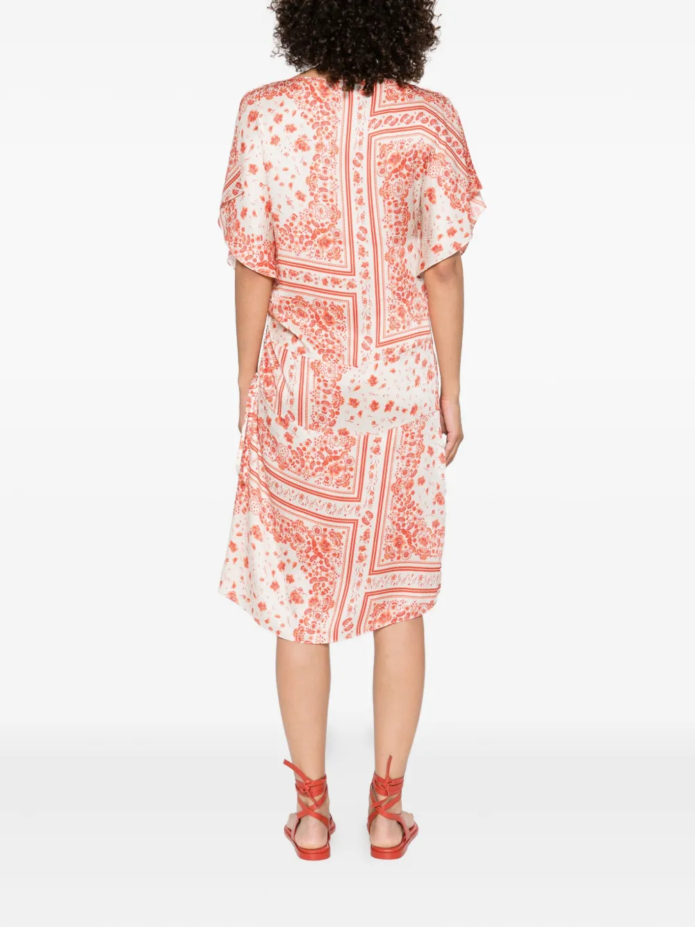 FENDI Midi-jurk met jacquard en trekkoord Beige