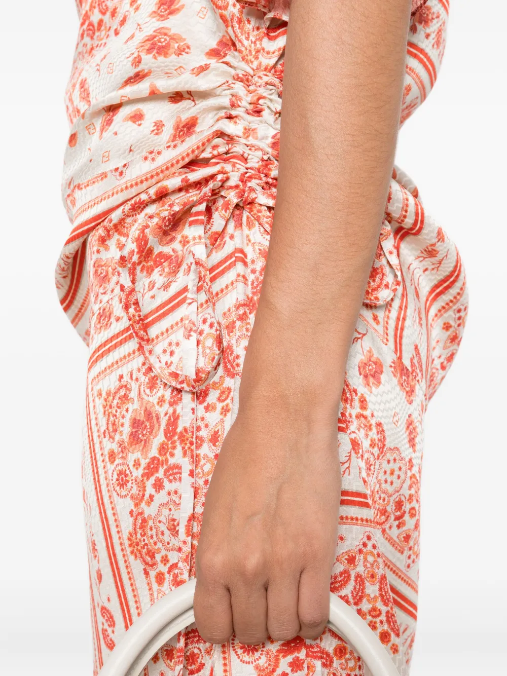 FENDI Midi-jurk met jacquard en trekkoord Beige