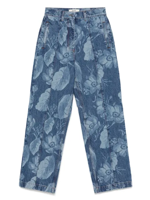 FENDI Sea Garden-print jeans