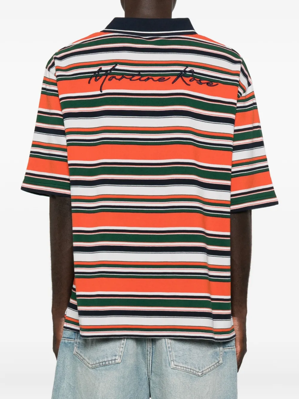 Martine Rose Oversized Striped Polo Shirt In Multi