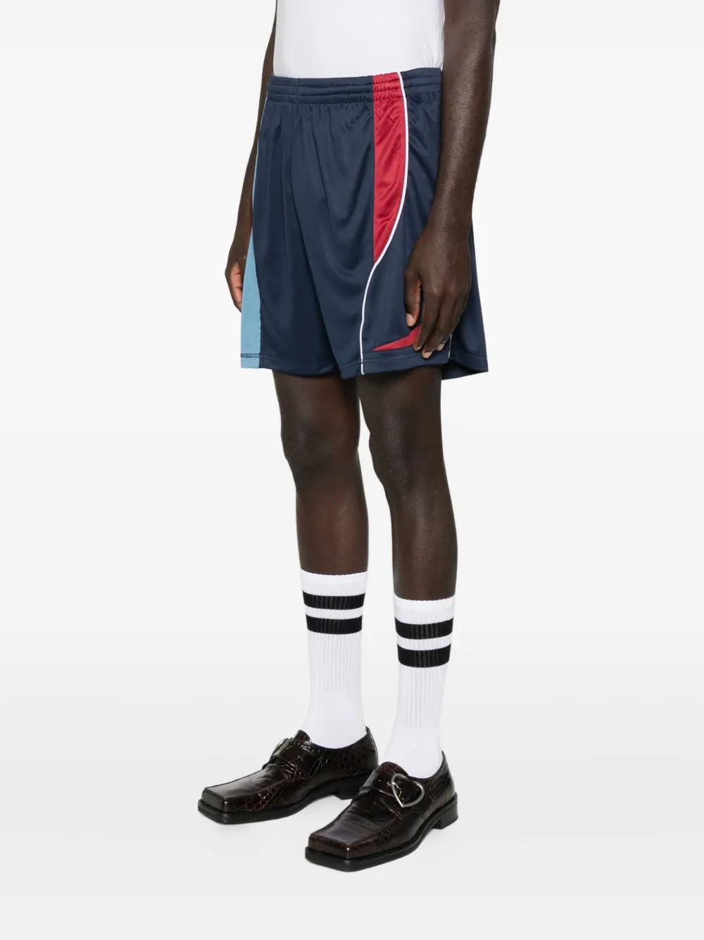 Martine Rose Football shorts met vlakken Blauw