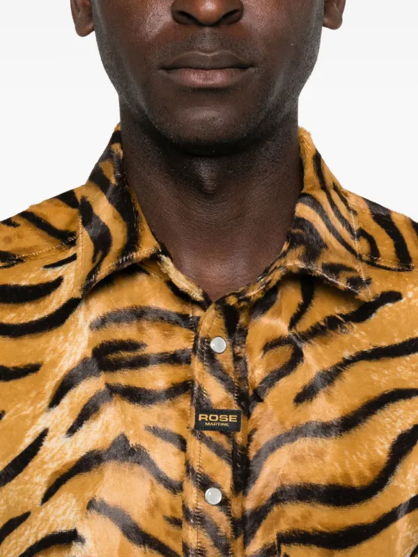 Animal Print Camisa Estampado Tigre Martine Rose Camisa Con