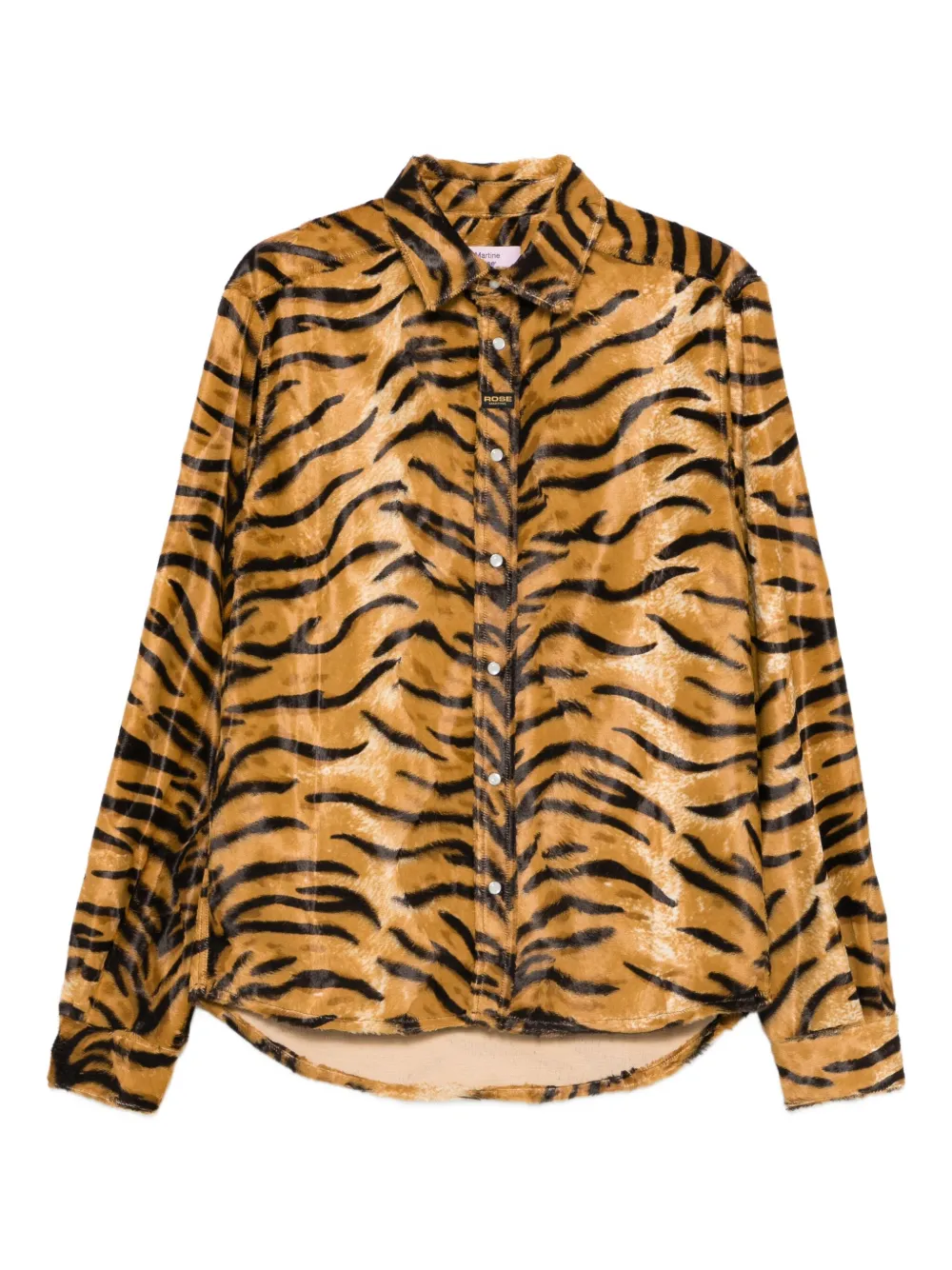 Martine Rose Tiger-print Felt Shirt In Brown