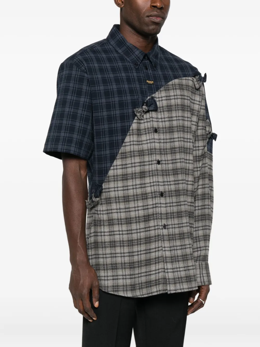 Martine Rose Geruit overhemd met vlakken Grijs