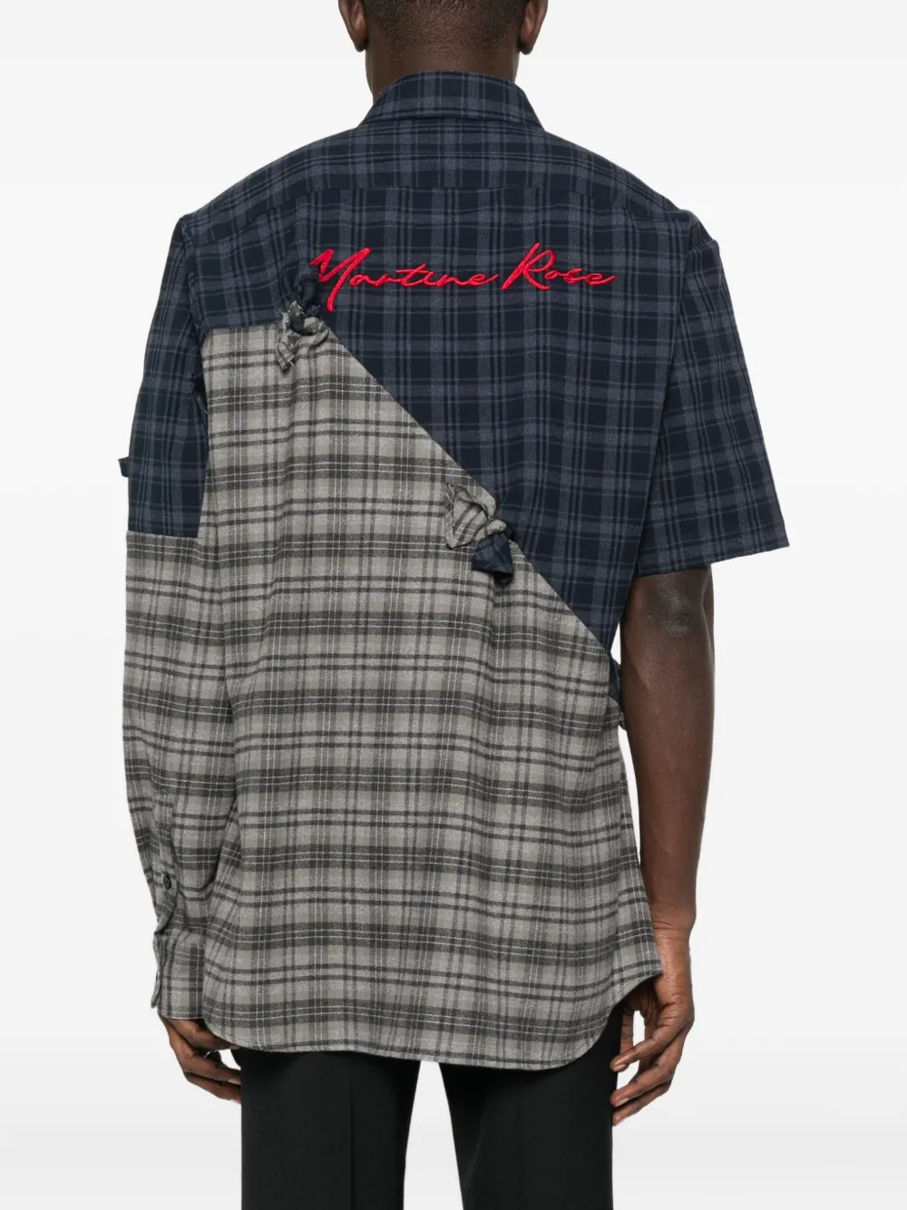 Martine Rose Geruit overhemd met vlakken Grijs