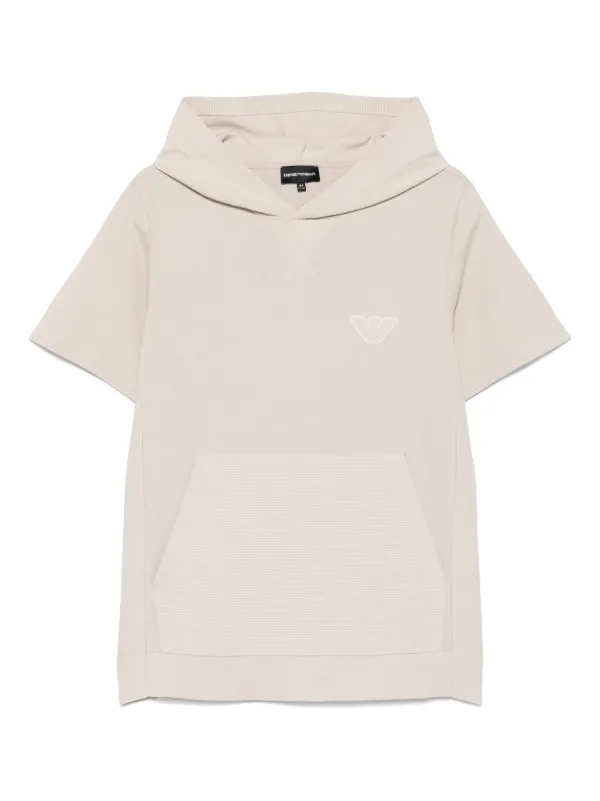 Emporio Armani Kids logo-patch Hoodie Neutrals FARFETCH IN