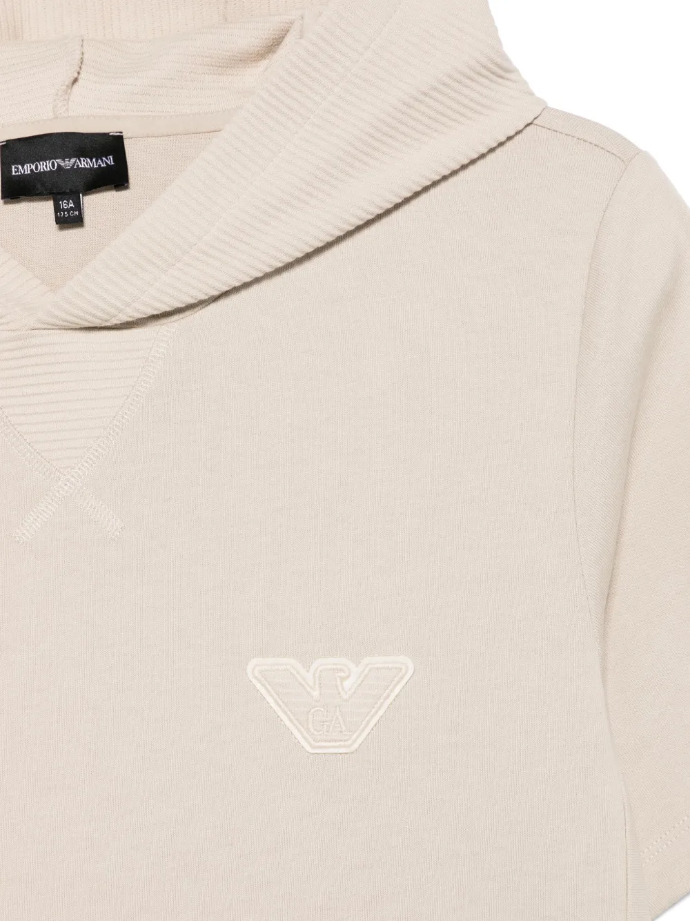 Emporio Armani Kids Hoodie met logopatch Beige