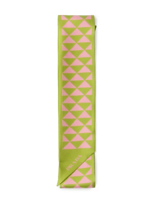 Foulard en soie à imprimé graphique - Prada - Modalova