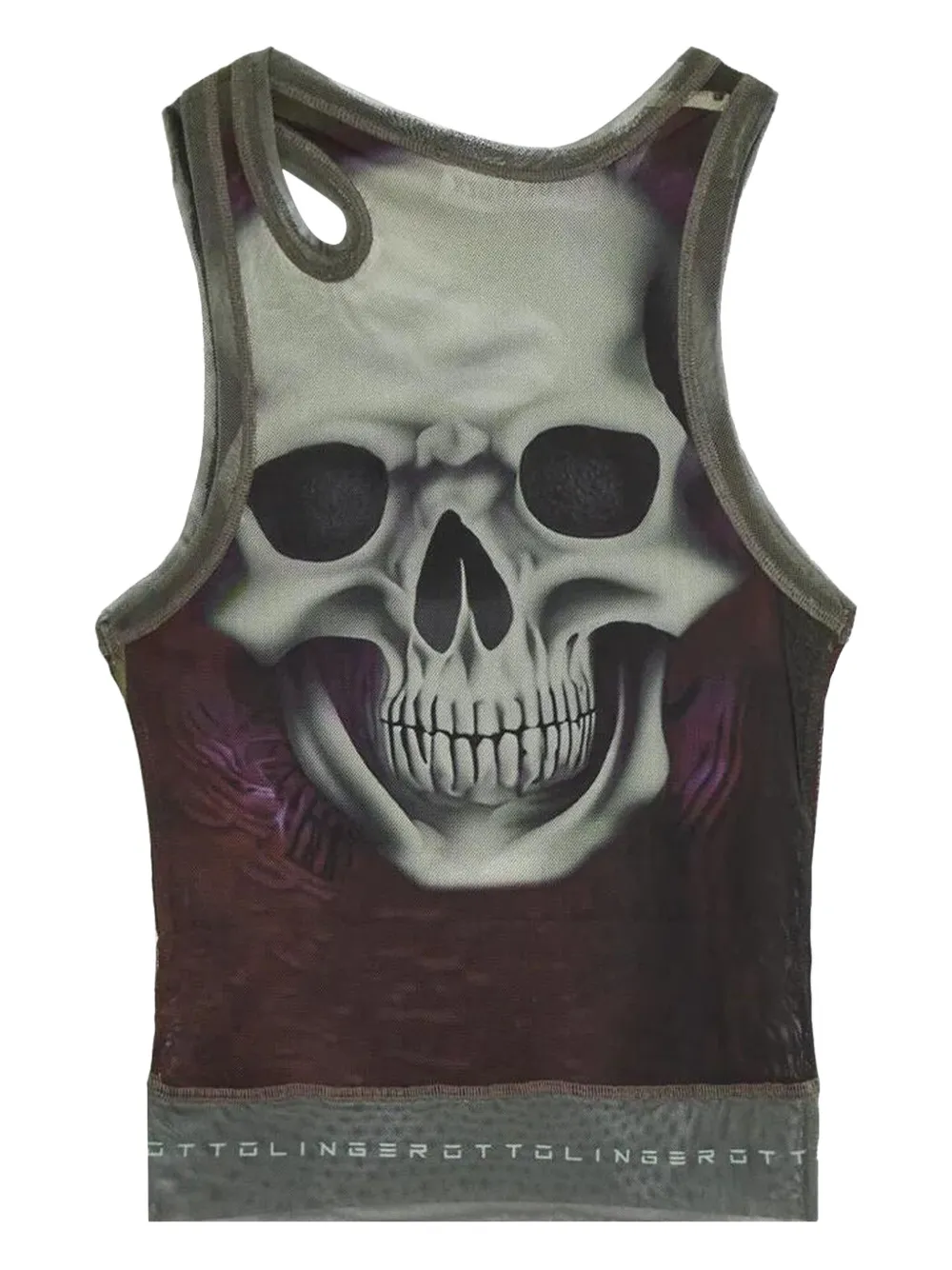 Ottolinger skull-print mesh tank top | Vests & Tank Tops | Image 2