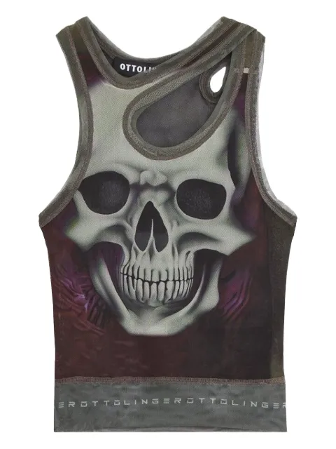 Ottolinger skull-print mesh tank top