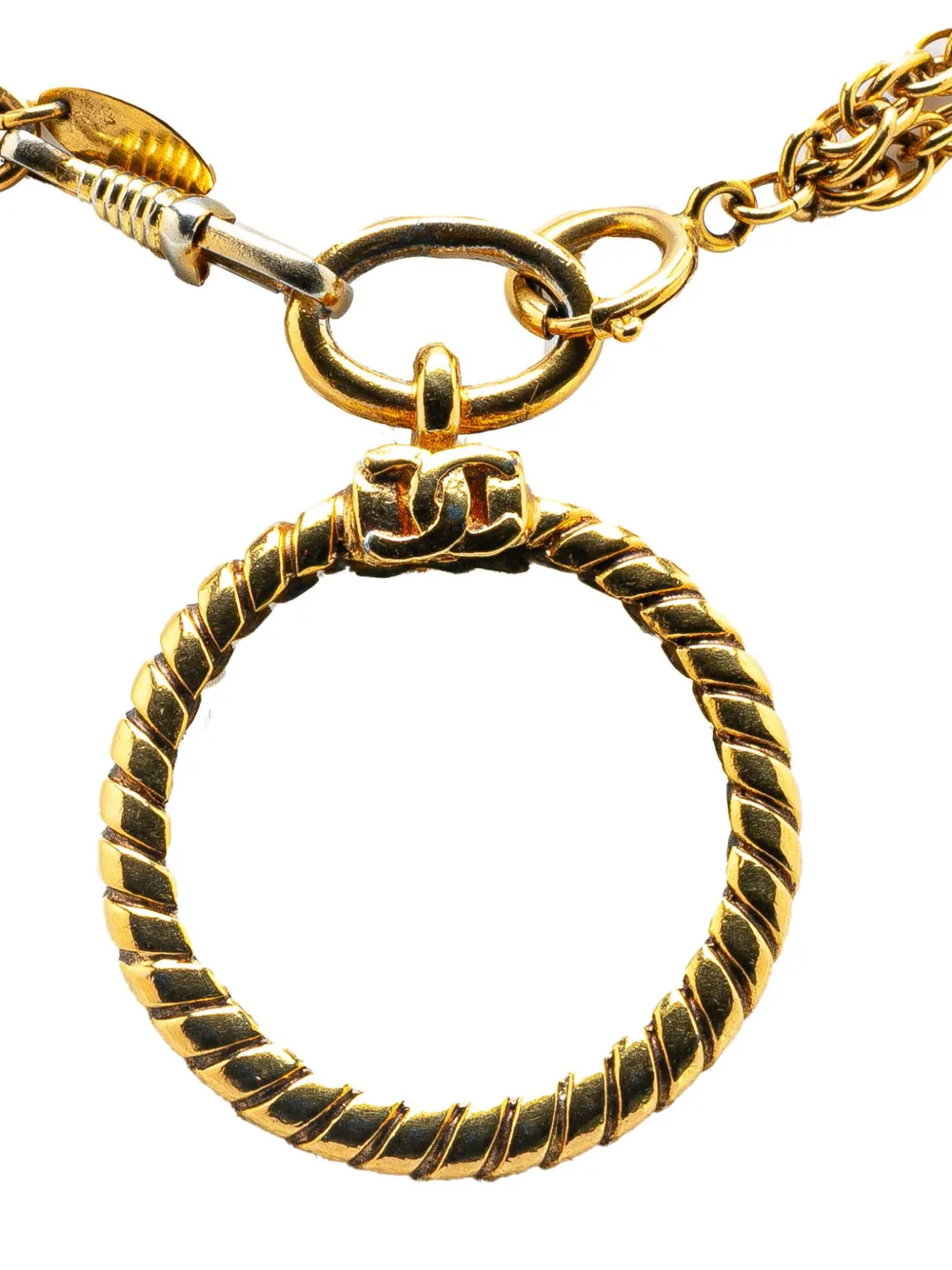 CHANEL Pre-Owned 20th Century ゴールドプレーテッド CD ルーペ コスチューム ネックレス - ゴールドトーン CHANEL Pre-Owned 20th Century ゴールドプレーテッド CD ルーペ コスチューム ネックレス - ゴールドトーン