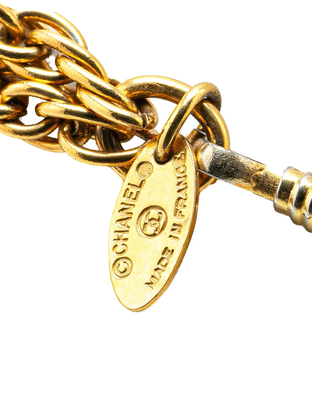 CHANEL Pre-Owned 20th Century Gold Plated CC Loupe Necklace costume necklace - Goud