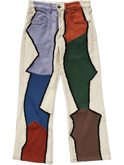Glass Cypress Patchwork Semi-Flare "Blue" jeans
