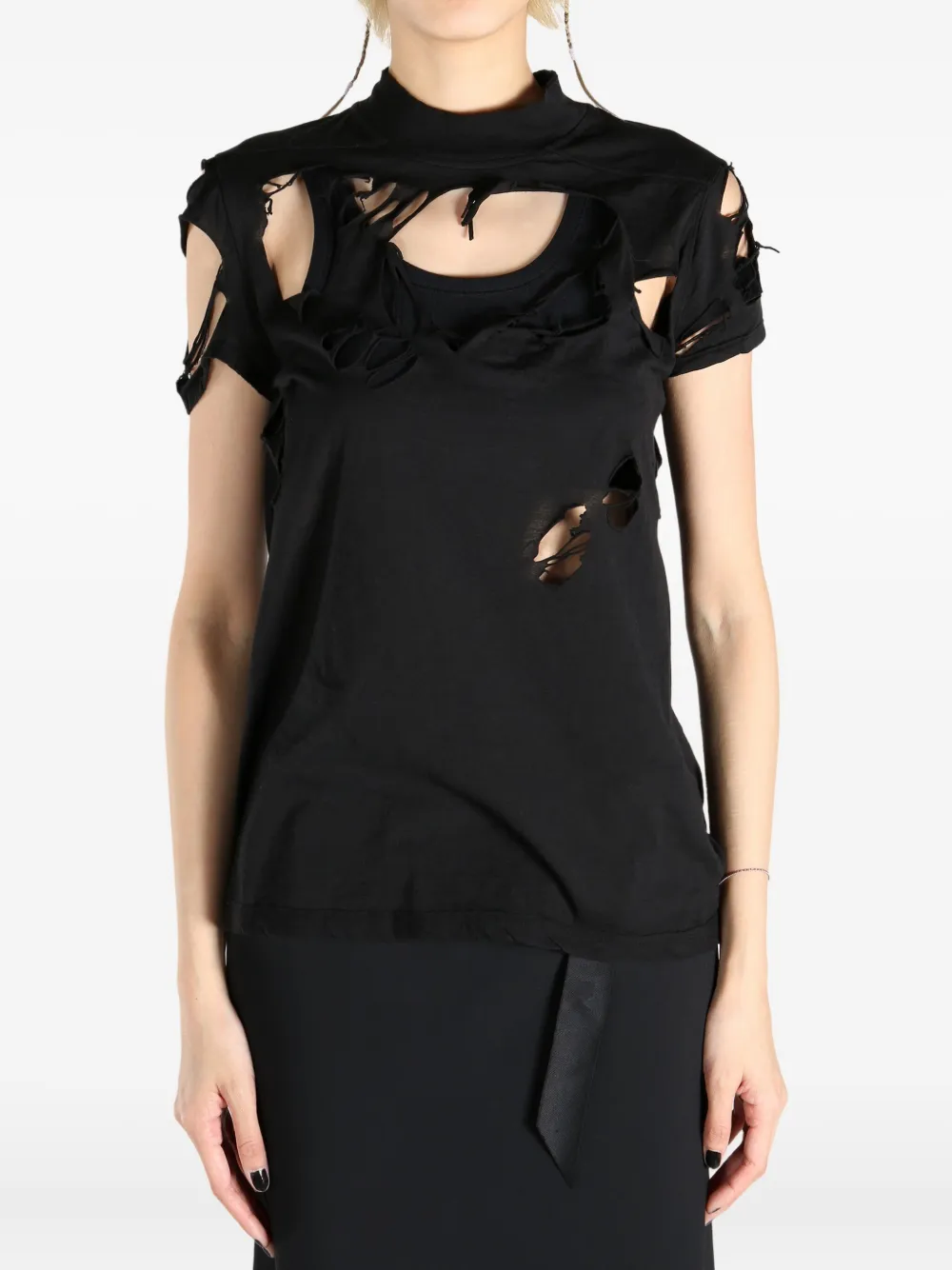 Rick Owens DRKSHDW cotton distressed top | T-Shirts & Jersey Shirts | Image 2