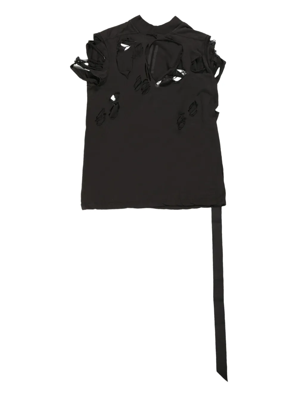 Rick Owens DRKSHDW cotton distressed top | Black | Image 1