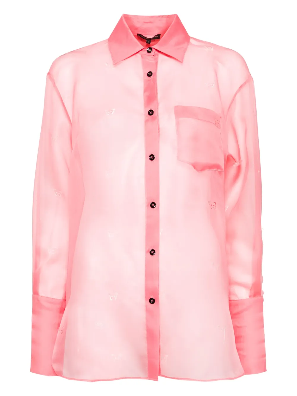 Kiki de Montparnasse Camicia in organza con dettaglio laser cut - Rosa
