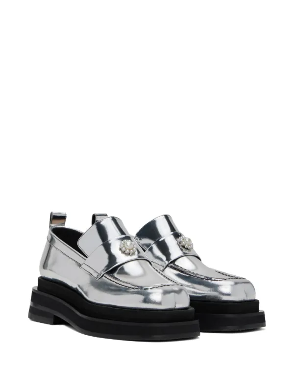 【Simone Rocha】シルバーHeartToe プラットフォーム ローファー Simone Rocha プラットフォーム ローファー | シルバートーン