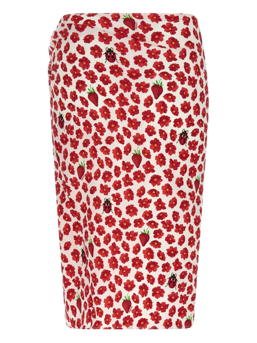 Versace Strawberry Garden midi skirt - Rood