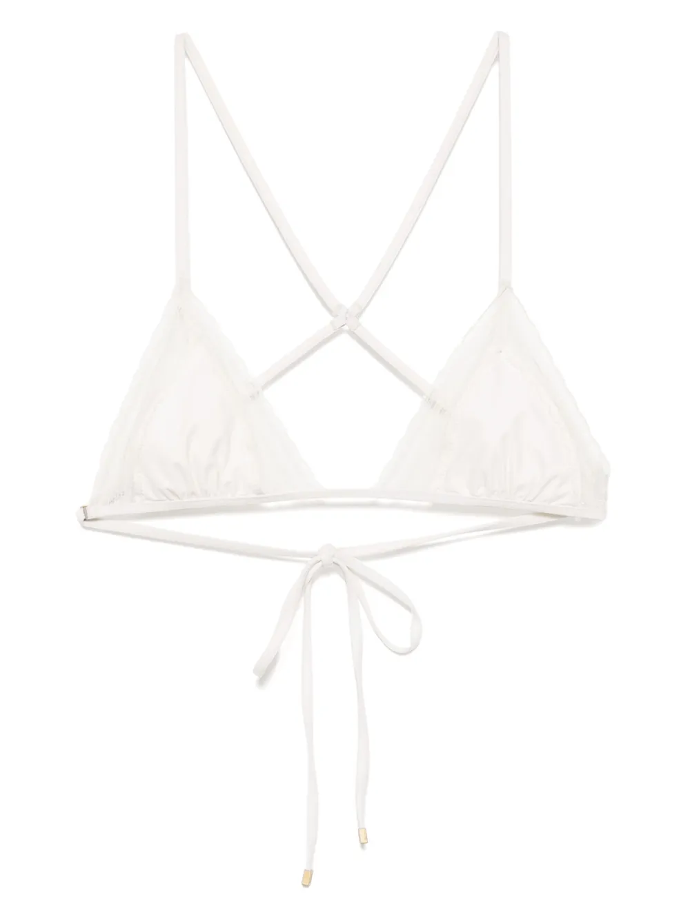 Kiki de Montparnasse lace inset string bikini top | Neutrals | Image 1