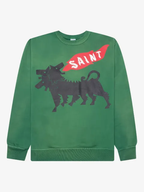 SAINT MXXXXXX sweatshirt med trehovedet hundetryk