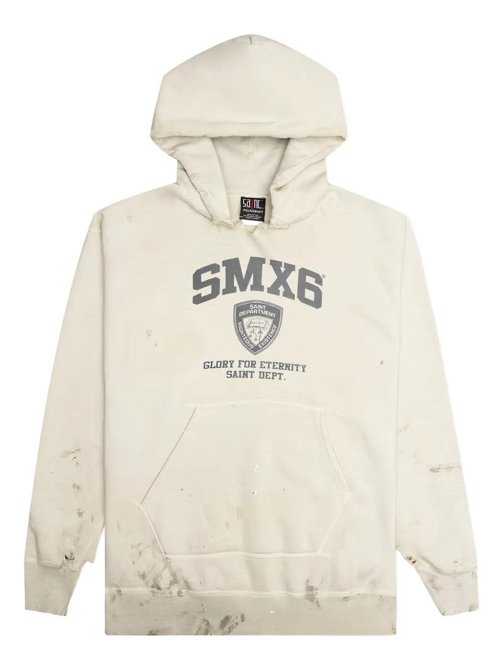 SAINT MXXXXXX x Shermer Academy NYPD gerafelde hoodie Beige