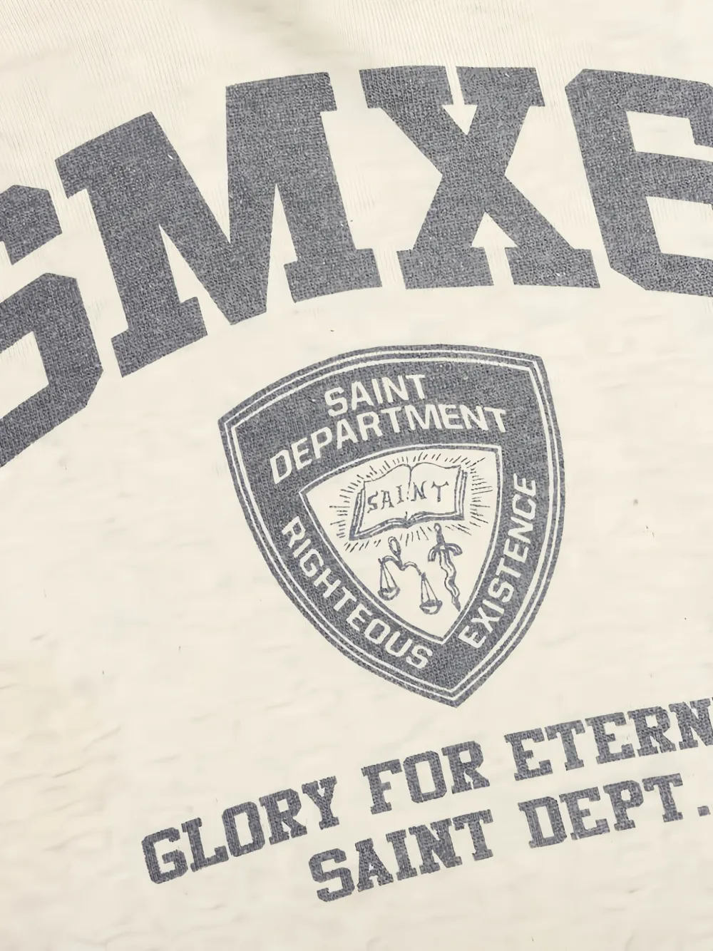 SAINT MXXXXXX x Shermer Academy NYPD gerafelde hoodie Beige