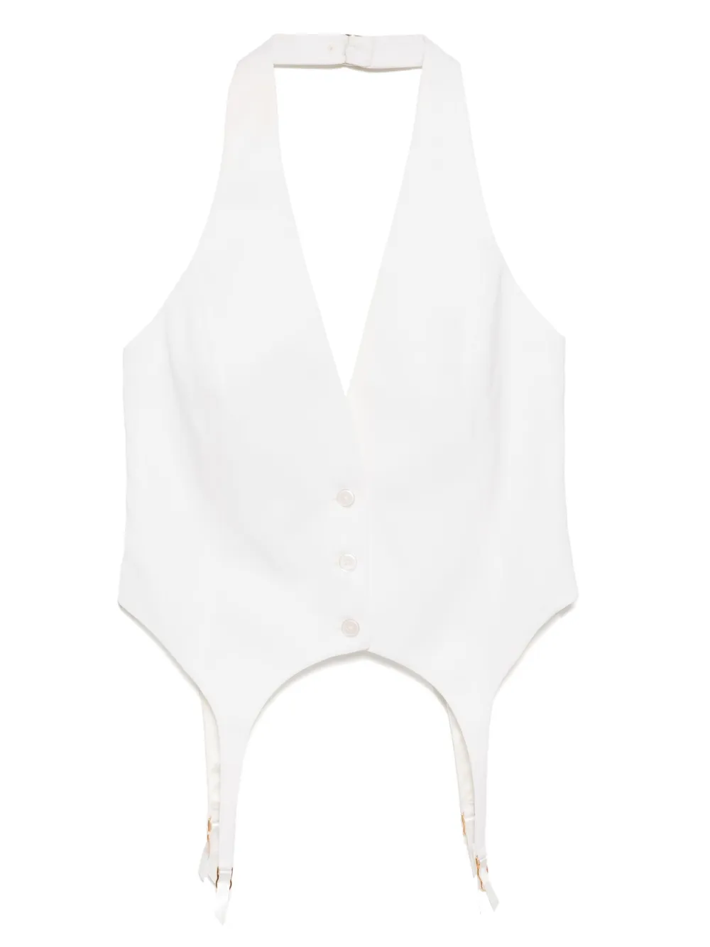Kiki de Montparnasse Gilet met jarretelgordel Beige